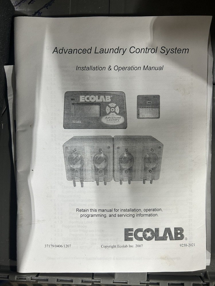 Ecolab Advanced Laundry Control System