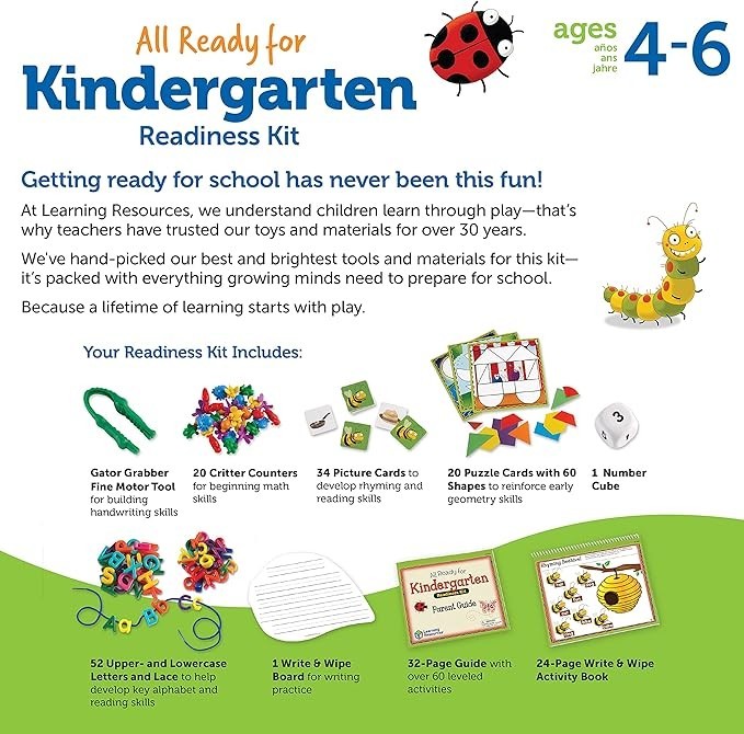 LEARNING RESOURCES All Ready for Kindergarden Kit 192 Pcs NEW
