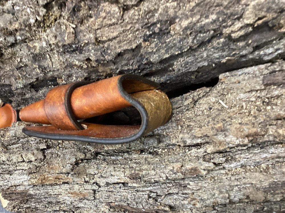 Leather Folding Pocket Knife Sheath Mini Trapper Size (Sheath Only)