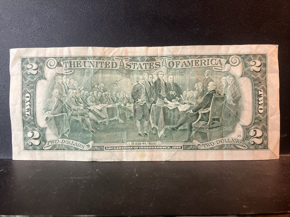 Error $2 Dollar Bill, 2003A Insufficient Ink Error Circulated