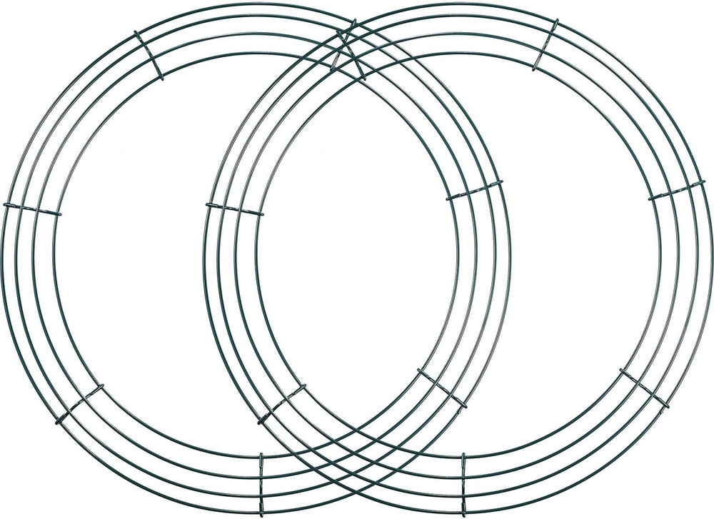 2 Pack Wreath Wire Frame Metal Wire Wreath Base Making Rings round Forms for Han