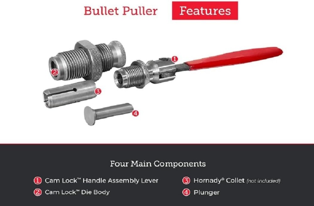 Silky Red Hornady Cam Lock Puller - Essential Reloading Tool for Precision