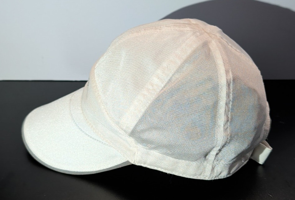 Nike Dri-Fit Featherlight 7 Panel Hat Cap White Adjustable Strap Running Tennis