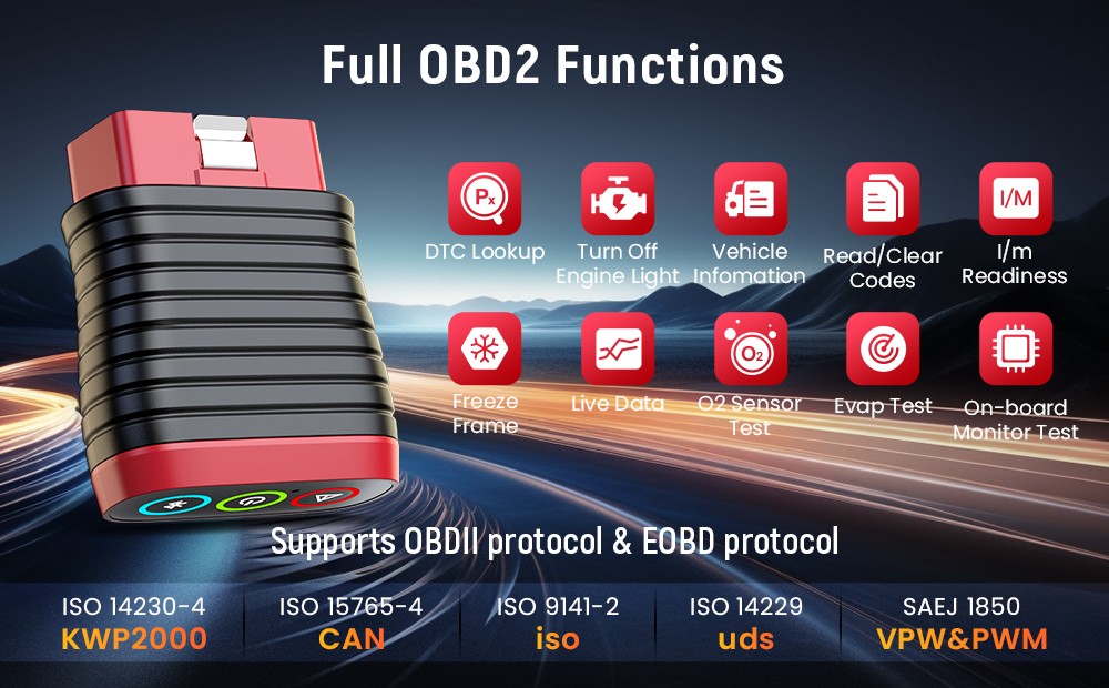 THINKCAR BD6 Car OBD2 Diagnostic Tool Bluetooth Full System Diagnostics 5 Reset