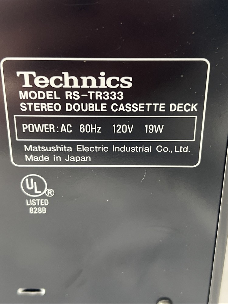 Technics RS‑TR333 Dual Cassette Deck – Clean – Untested – No Power Cord