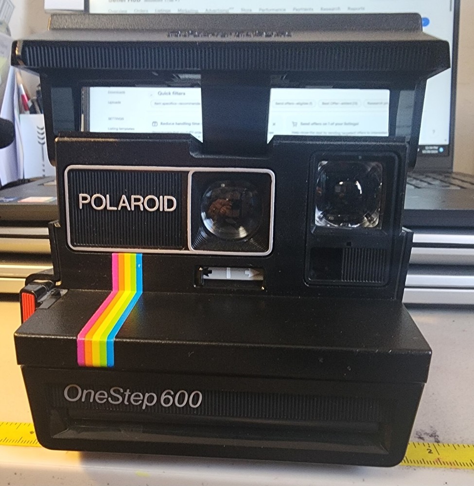 Vintage Polaroid One Step Flash 600 Camera "RAINBOW STRIPE"