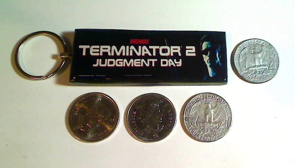 Terminator 2 Arcade Marquee Coin Door accessory Keychain