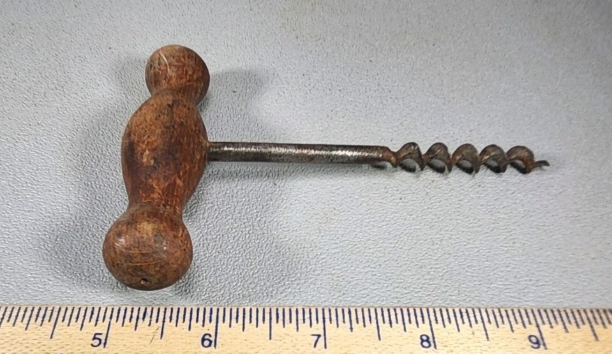 Vintage Wood Handle Corkscrew ~ FL-5