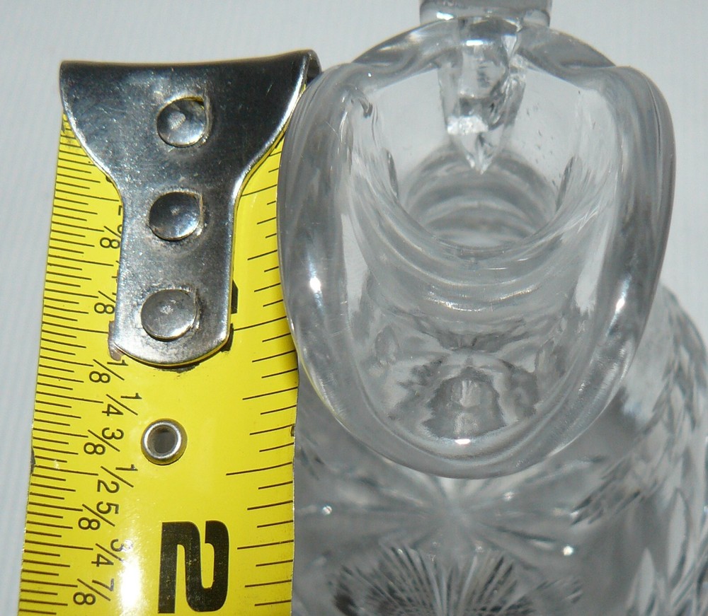 Cut Crystal Glass Cruet With Stopper 7"