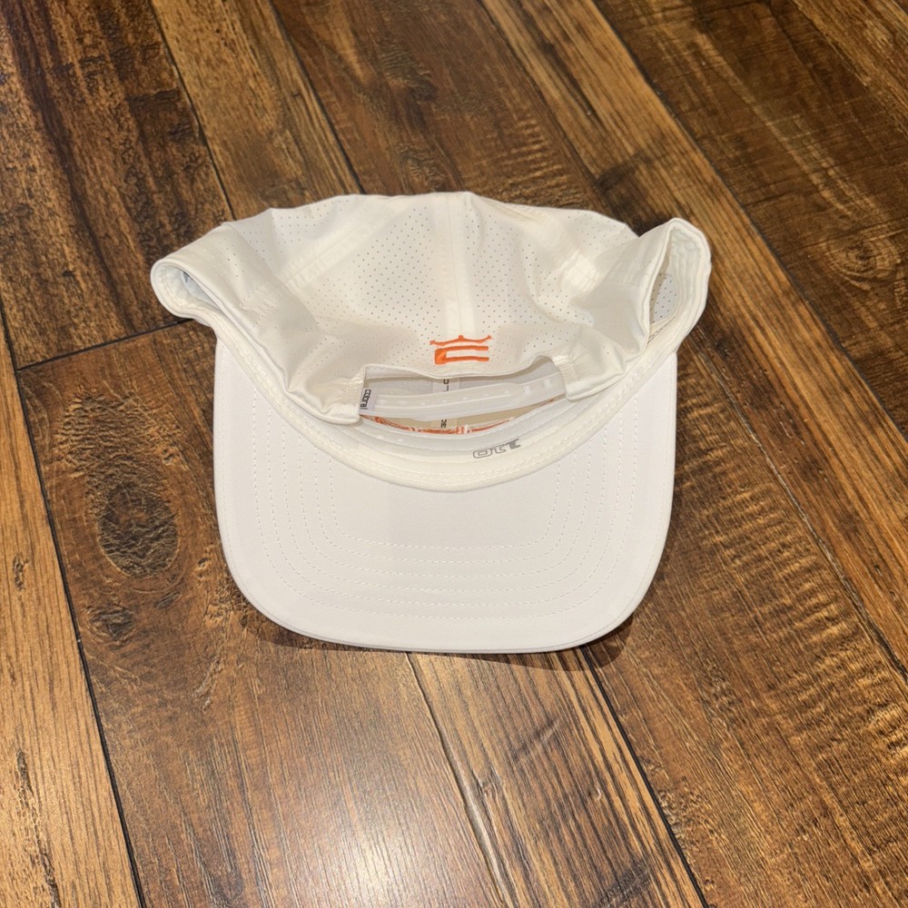 Tour Tech Cap White/Orange Adjustable Snapback Golf Hat/Cap