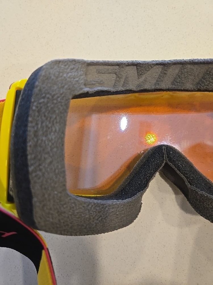 Smith Squad XL Goggle Chromapop Storm Blue Sensor Mirror Used Yellow Frame
