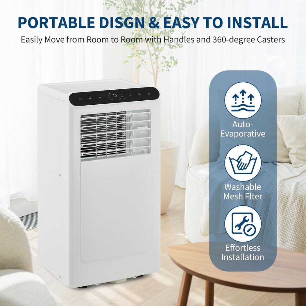 🔥⏯🔜➕✔️8000 BTU Portable Air Conditioner AC Unit with Remote Control Cool Dehum