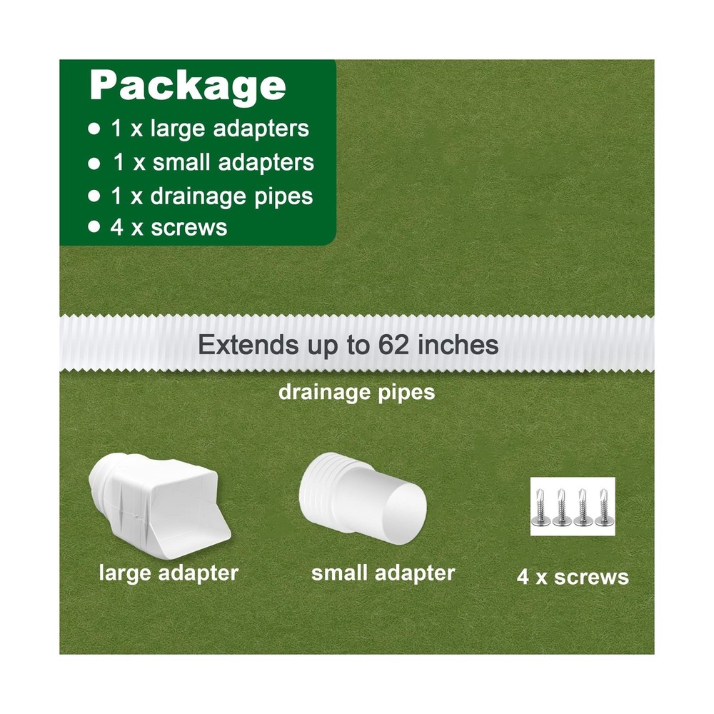 1 Pack White-Rain Gutter Downspout Extensions, Gutter Extender for Rainwater ...