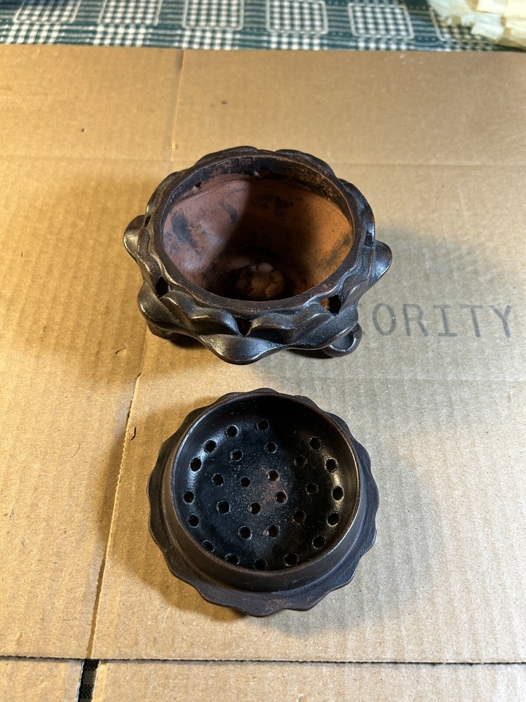Chinese Antique Pottery Incense Burner Signed