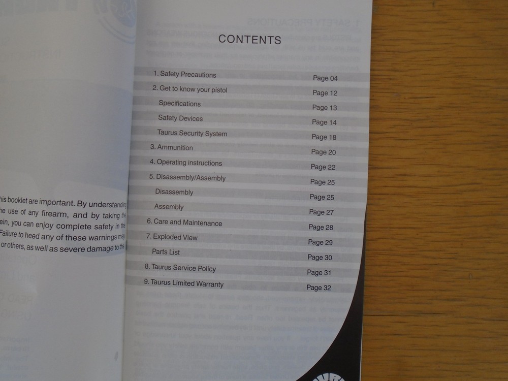 TAURUS SLIM Series Instruction Manual