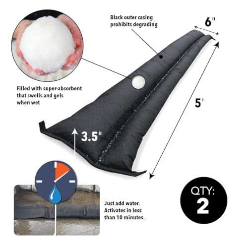 Water Activated Flood Barrier 5 Feet 2-Pack
