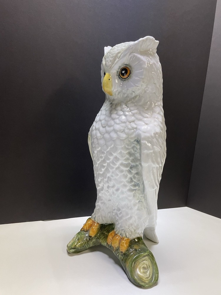 LARGE VINTAGE WHITE OWL 15” CERAMIC