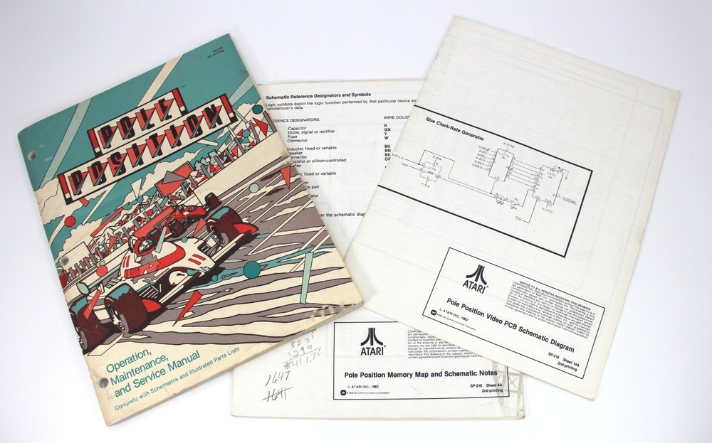 Atari Pole Position manual + 24 pages of Schematic Diagrams