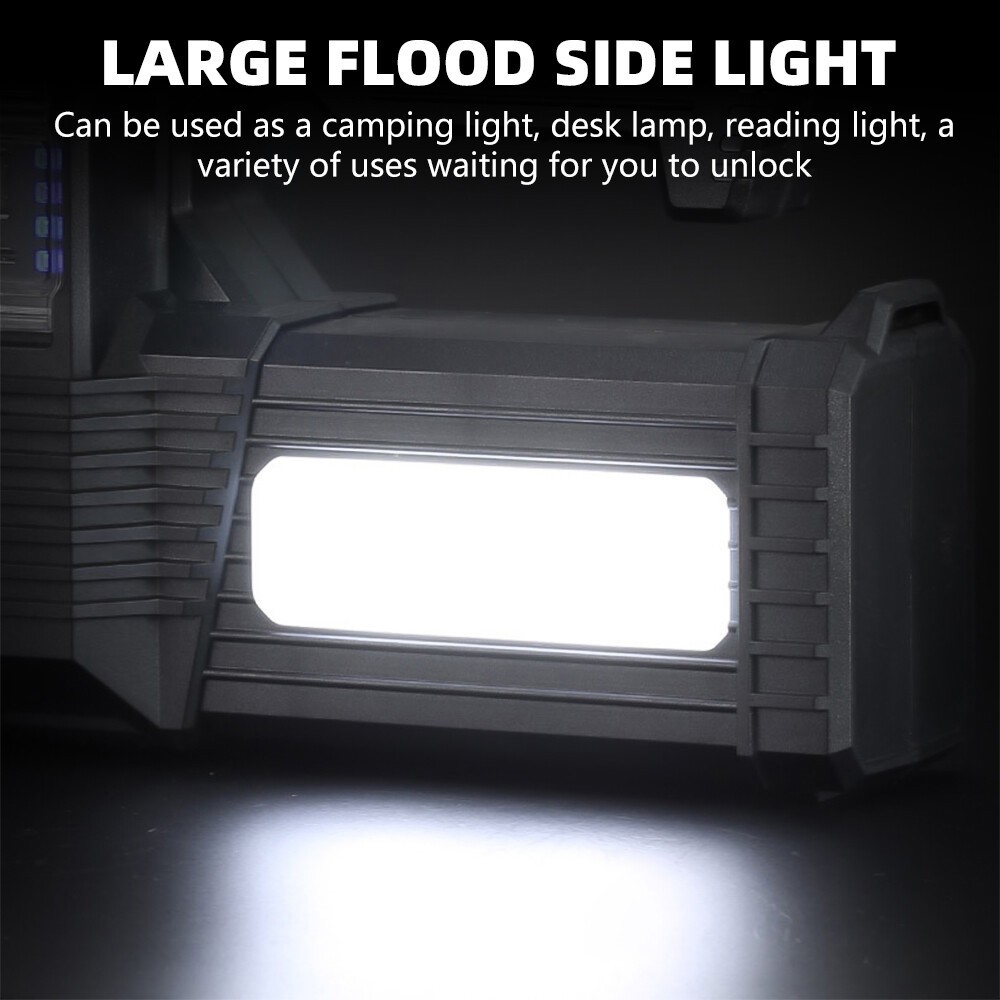 Super Bright Solar LED Searchlight USB Rechargeable Handheld Flashlight Lamp