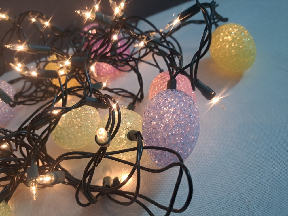 Vintage Set Of 20 Easter Egg Pastel String Lights Decor