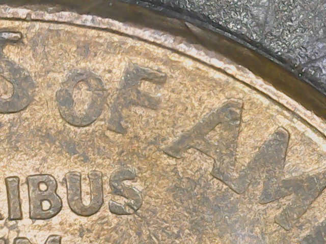 2002-D Lincoln Memorial Cent/Penny, Error, Grease Strike Through, RB