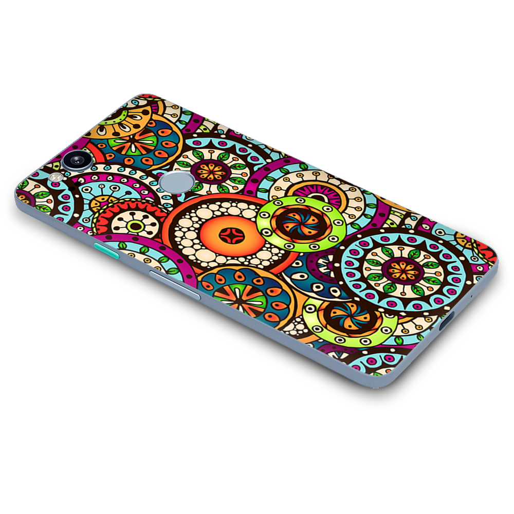 Google Pixel 2 Skins Decal Wrap Ethnic Circles Pattern