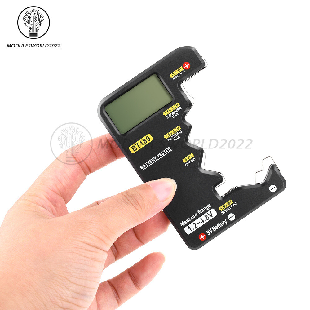 Digital Battery Tester Checker Electricity Indicator Universal AA, AAA 9V Button