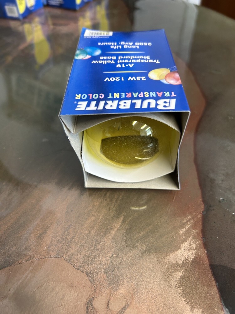 (2 Pack) Bulbrite 25W; 120V; Medium E26; A19; Transparent Yellow