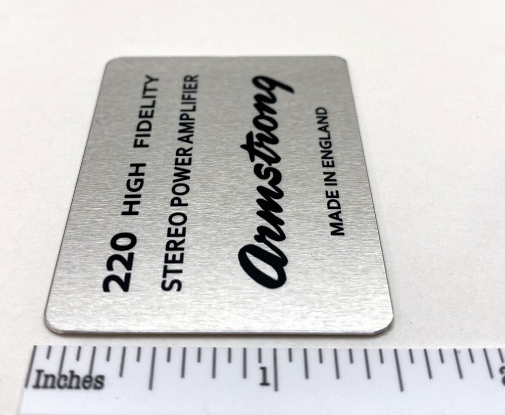 Armstrong 220 Badge for Amplifier Foilcal Replacement
