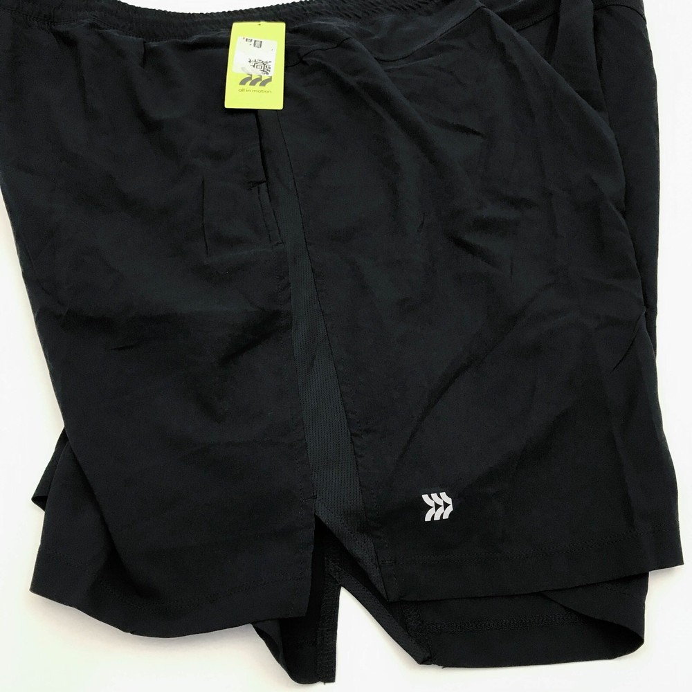 All in Motion Mens Size 2XL Running Shorts Drawstring Pockets Black