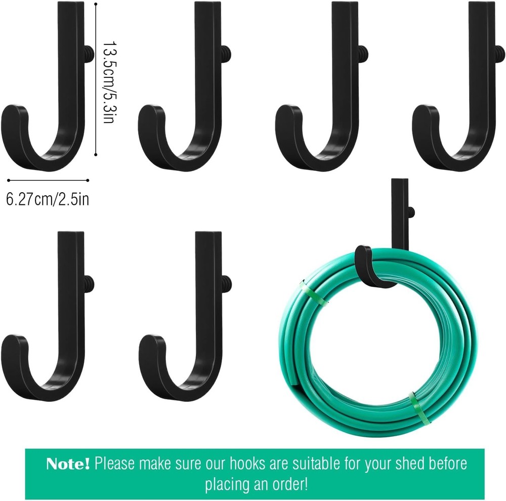 8 Pcs Shed Storage Tool Hooks Accessories Compatible W/ Suncast Compatible