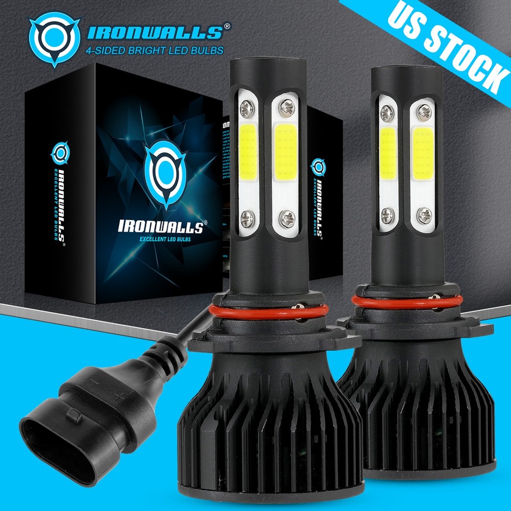 4-Sides 9012 LED Headlight Bulb High Low Beam 2500000LM Super Bright 6500K White