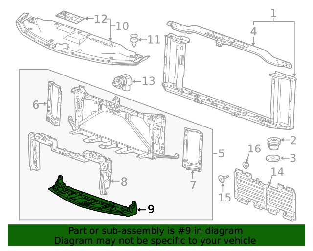 Genuine GM Front Bumper Shutter 23497752