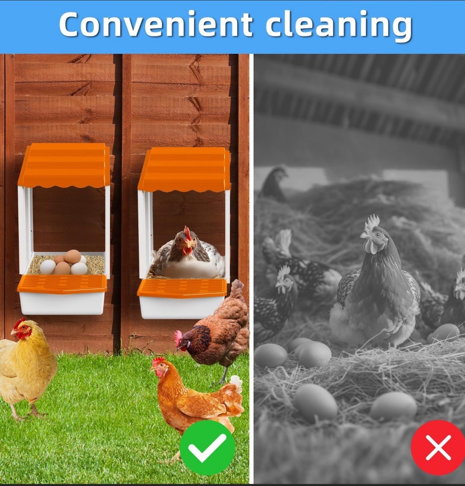 3 Compartment Roll Out Chicken Nesting Box with Plastic Basket Egg Nest Box