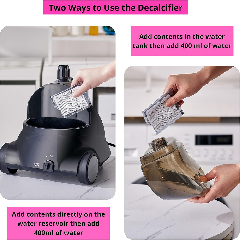 Garment Steamer Descaling Solution Decalcifier Packets for Mineral Deposits a...