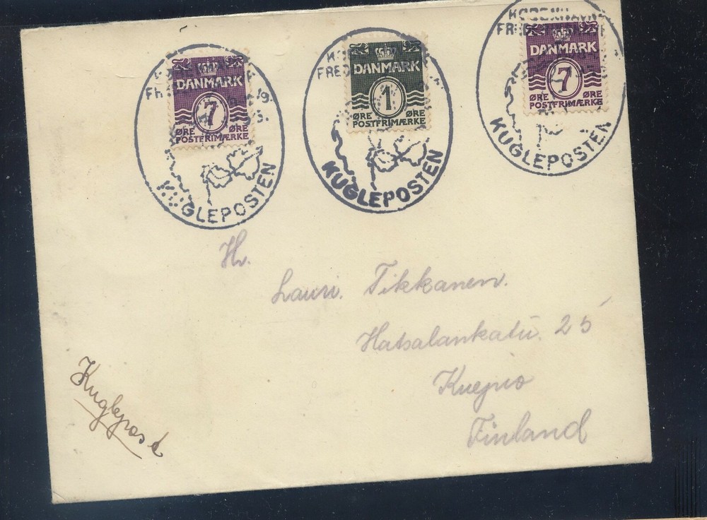 Denmark  large cover,  special  cancel