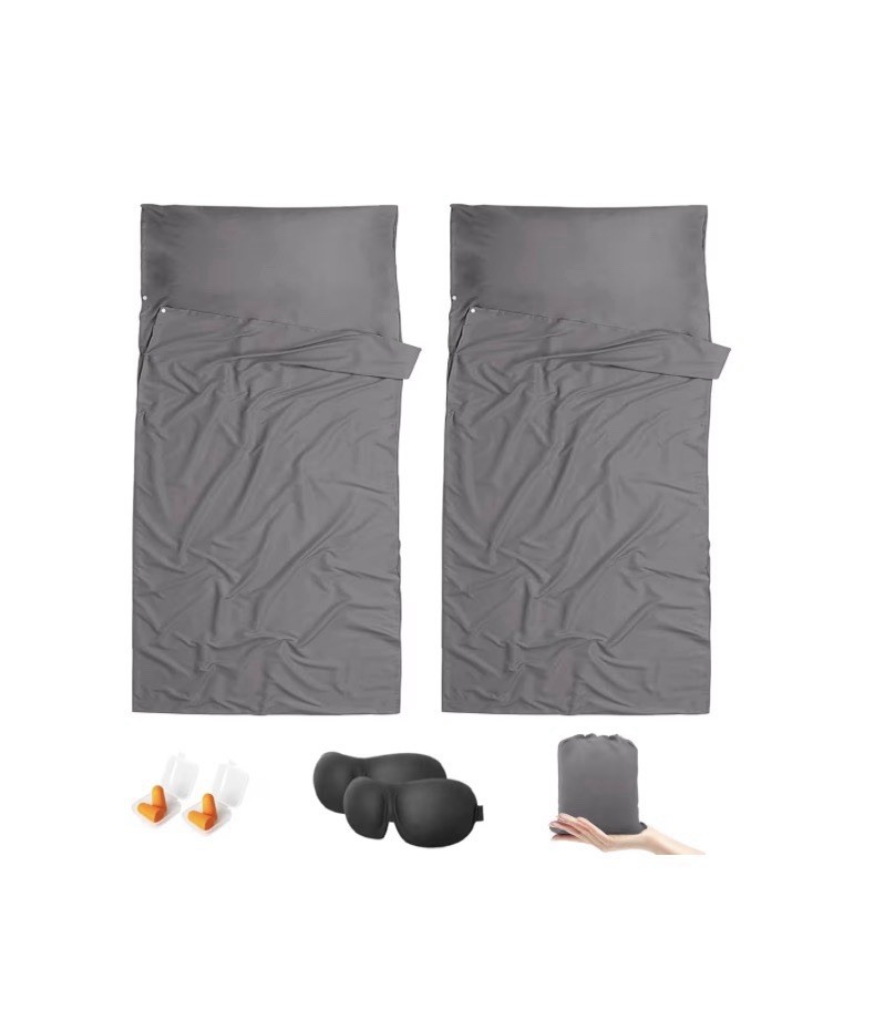 BREENHILL Single Sleeping Bag Liner,Camping Sheets & Travel Sheet, 2 Pack