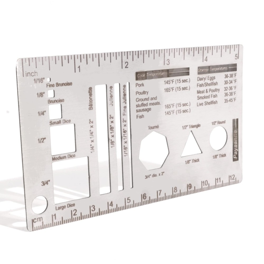 Culinary Ruler Stainless Streel Mini Cutting Reference Template Cooking Measu...