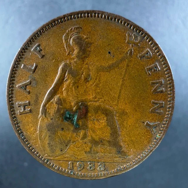 1933 Great Britain Half Penny George V Strong Details