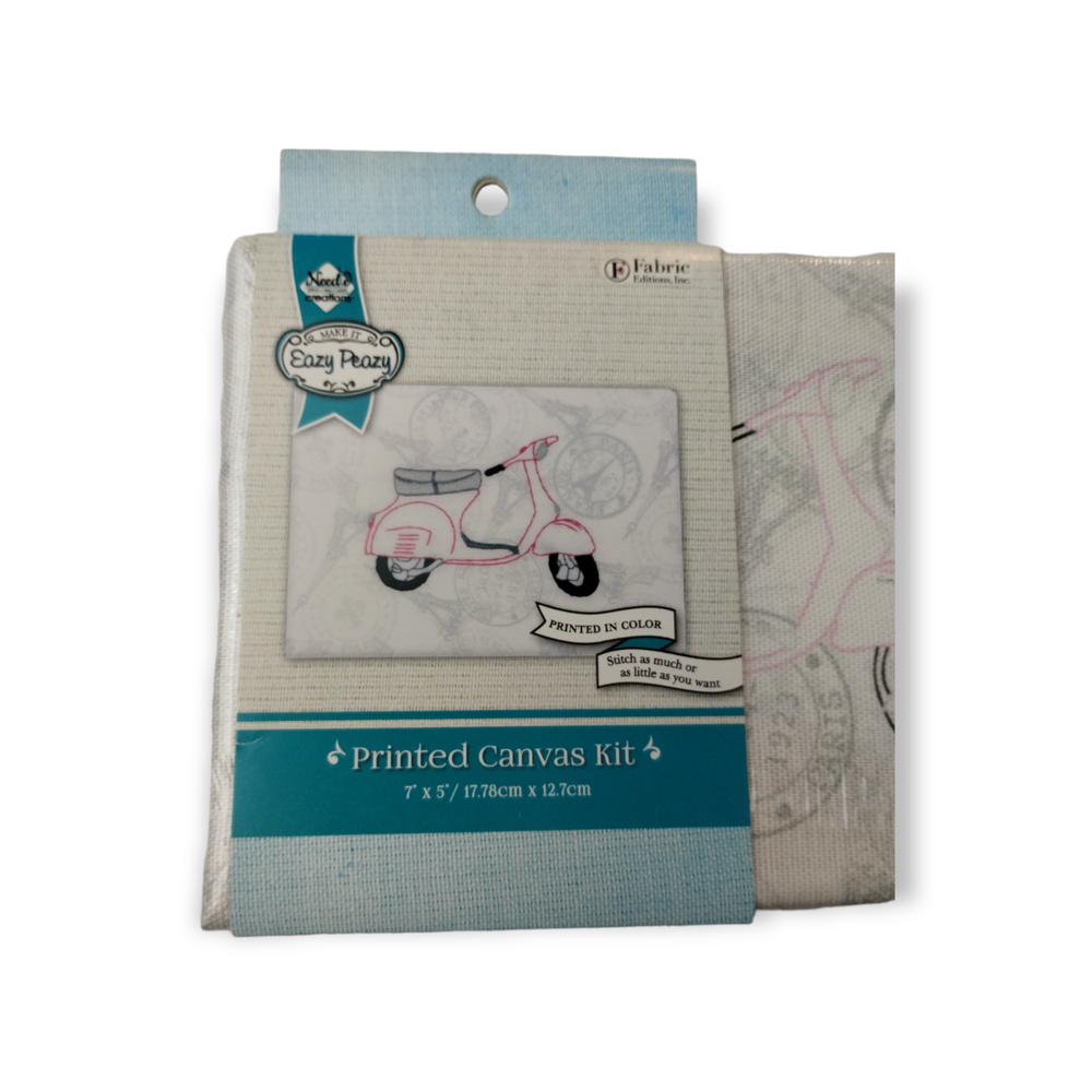 Fabric Editions - Needle Creations Eazy Peazy Scooter Canvas Embroidery Kit