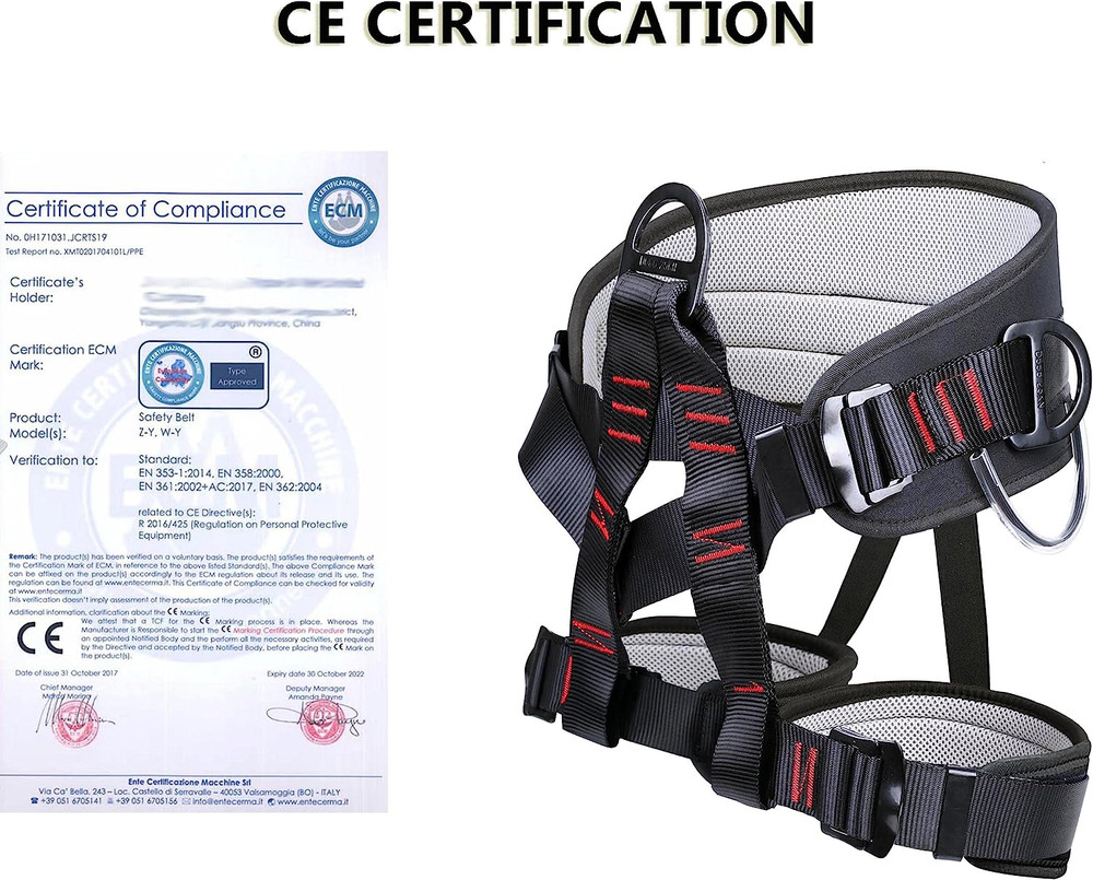 Adjustable Thickness Climbing Harness Half Body Harnesses for Fire Rescuing Cavi
