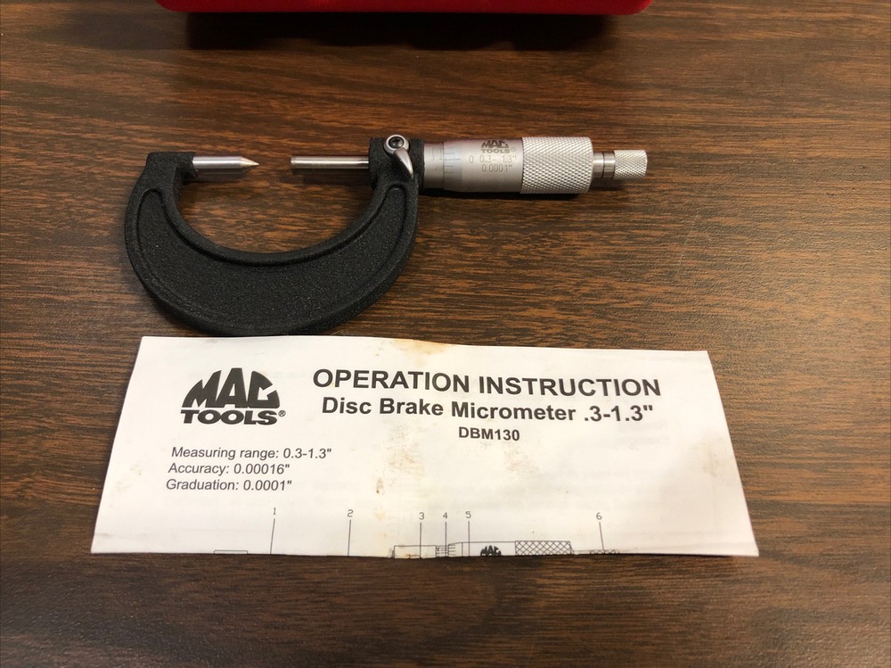 Mac Tools Disc Brake Micrometer .3 - 1.3” DBM130