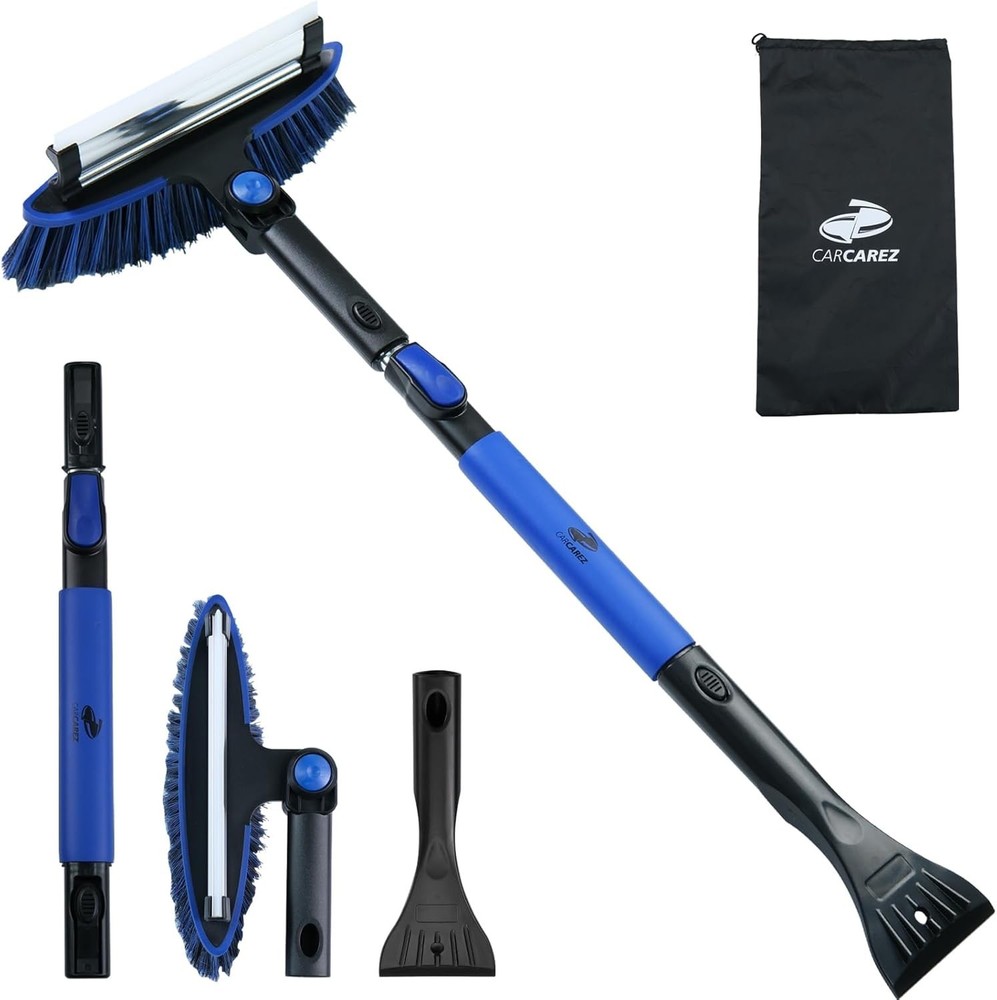 39" Extendable and Ice Scraper, Windshield Window Ice Snow Removal Snow Broom...