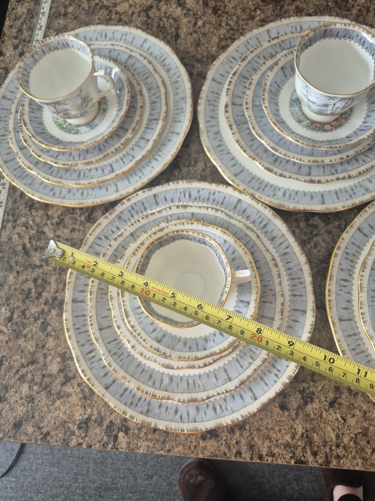 27 piece Dinner Set 4X Royal Albert Silver Birch premium Place Settings +serving