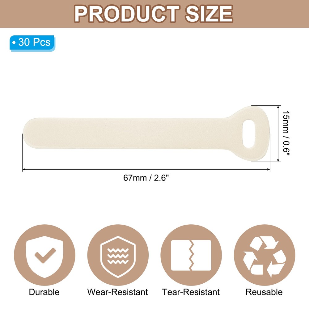 30 Pcs Leather Zipper Puller, 2.6" Zipper Sliders, Apricot