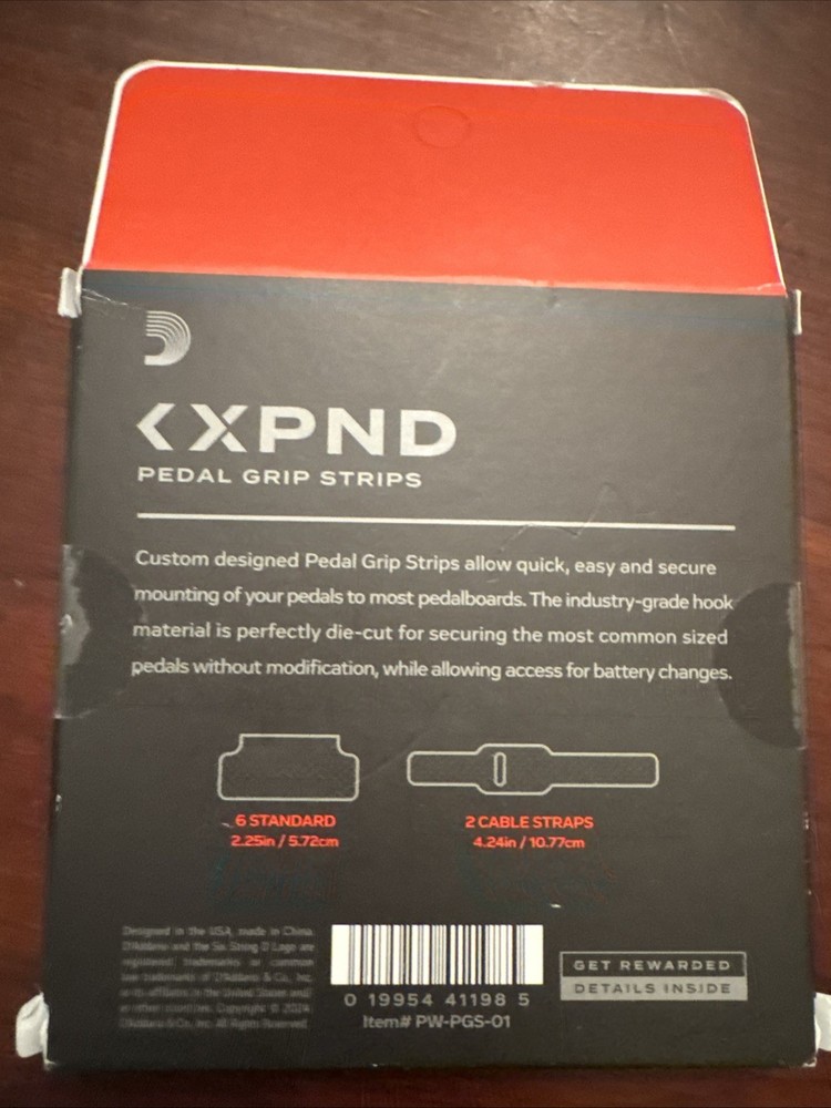 D'Addario Pedal Grip Strips, Standard Size, 6 strips