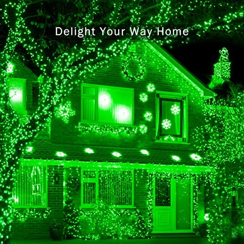 2Pack 200 LED Green Christmas Lights Solar String Lights 200led-green-2pack