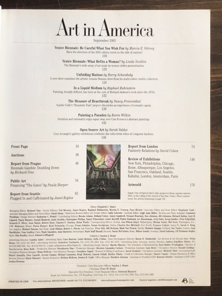 Art In America Magazine - 2005 September