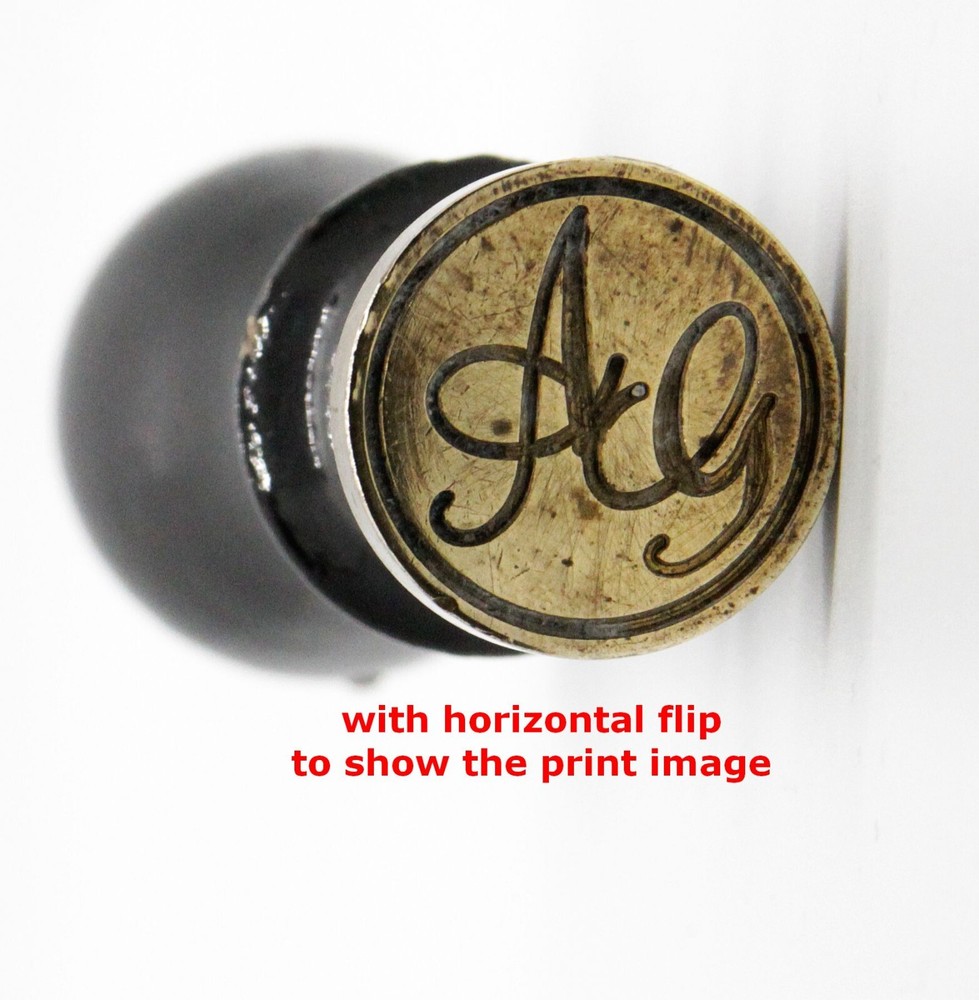 antique Wax Seal stamp, with monogram / name initials / letters: A.G