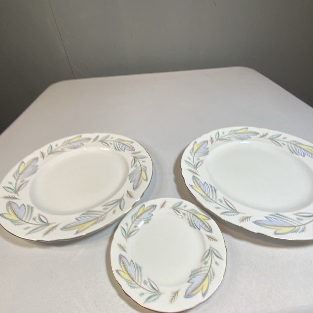 Shelley Caprice Bone China Two Dinner & One Bread plate